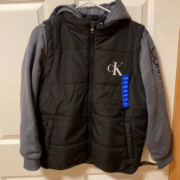 Calvin Klein Other - Calvin Klein Jeans - Youth Hybrid Jacket - Black /Grey Size L 14/16